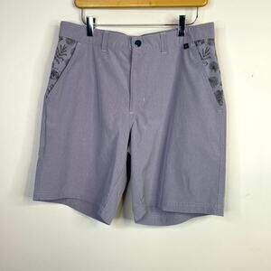 Swannies Performance Stretch Golf Shorts Purple Floral 9 inch Inseam mens 32